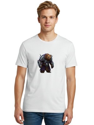 Ursine-Warrior Mens Graphic Tee, 100% Cotton, Casual Summer Wear