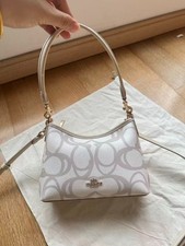 Coach Laurel Small Shoulder Bag Sketch Signature Canvas CBI05, Ice Yellow Outlet