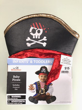 BABY PIRATE Infant Toddlers Size 0-6M Costume Jumpsuit Hat NEW