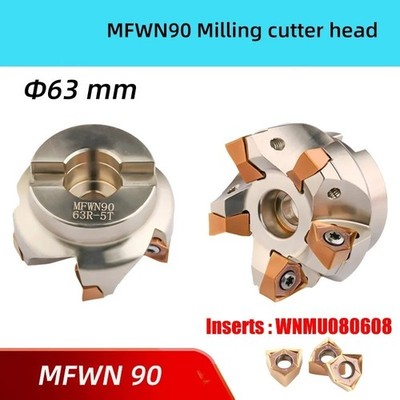 Face Milling Cutter 63mm MFWN90 90 Degree WNMU08 Insert Double Sided CNC Tool