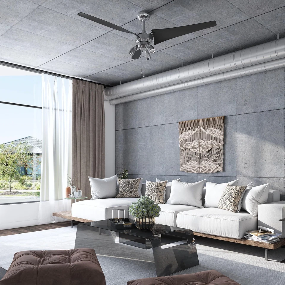 Phelix 56 Inch Contemporary Indoor LED Ceiling Fan with Light Pull Chain Dual... - Image 3 of 4