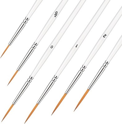 Script Liner Brush, 6 PCS Highly Flexible Paint Brushes Extra Long Orange 