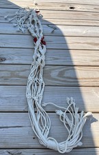Beautiful Vintage Macrame Plant Holder With Ceramic Strawberries 54 Inches