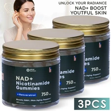 3 PACK NAD+ Supplement Nicotinamide Riboside Resveratrol Anti-Aging Energy Focus
