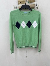 Izod Light Green Argyle Sweater Size Small