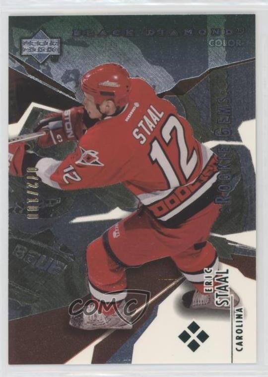 2003 Upper Deck Black Diamond Gems Color Green 72/100 Eric Staal Rookie RC 2d8