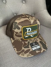 Vintage Remington patch on old school duck Camo richardson 112 Snapback Cap