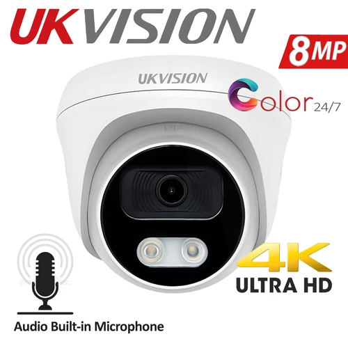 8MP 4K HIKVISION DVR CCTV Color 24/7 Security UKVISION Camera Audio Night Vision - Picture 3 of 52