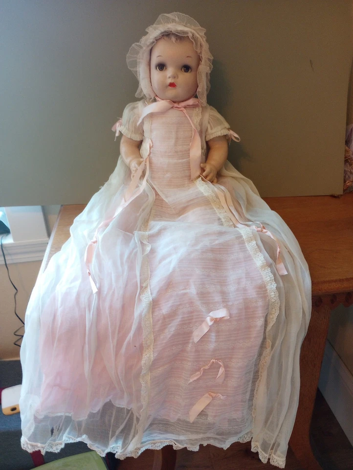 Muñeca Composición - 21" Ojos Misteriosos. Precioso!!! Jinete años 40. Foto 2 de 4