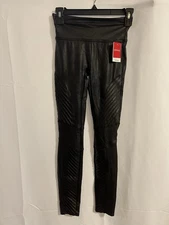 SPANX Moto Faux Leather Leggings, Black, Size XS, MSRP $110