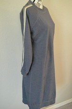 Monrow Mommy Maternity Gray Lightweight Knit Sweater Dress Striped Sleeve SM