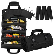Tool Organizer Bag, Foldable Roll Up Bag Organizer w/ 2 Detachable Pouches, H...