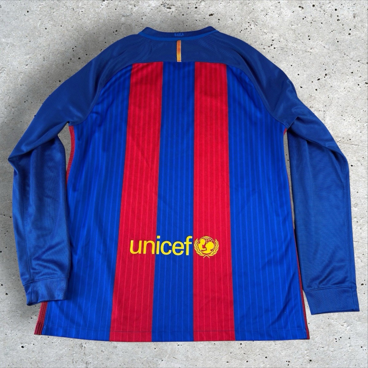 BARCELONA 2016/17 HOME SHIRT SOCCER JERSEY LARGE LONG SLEEVE NIKE