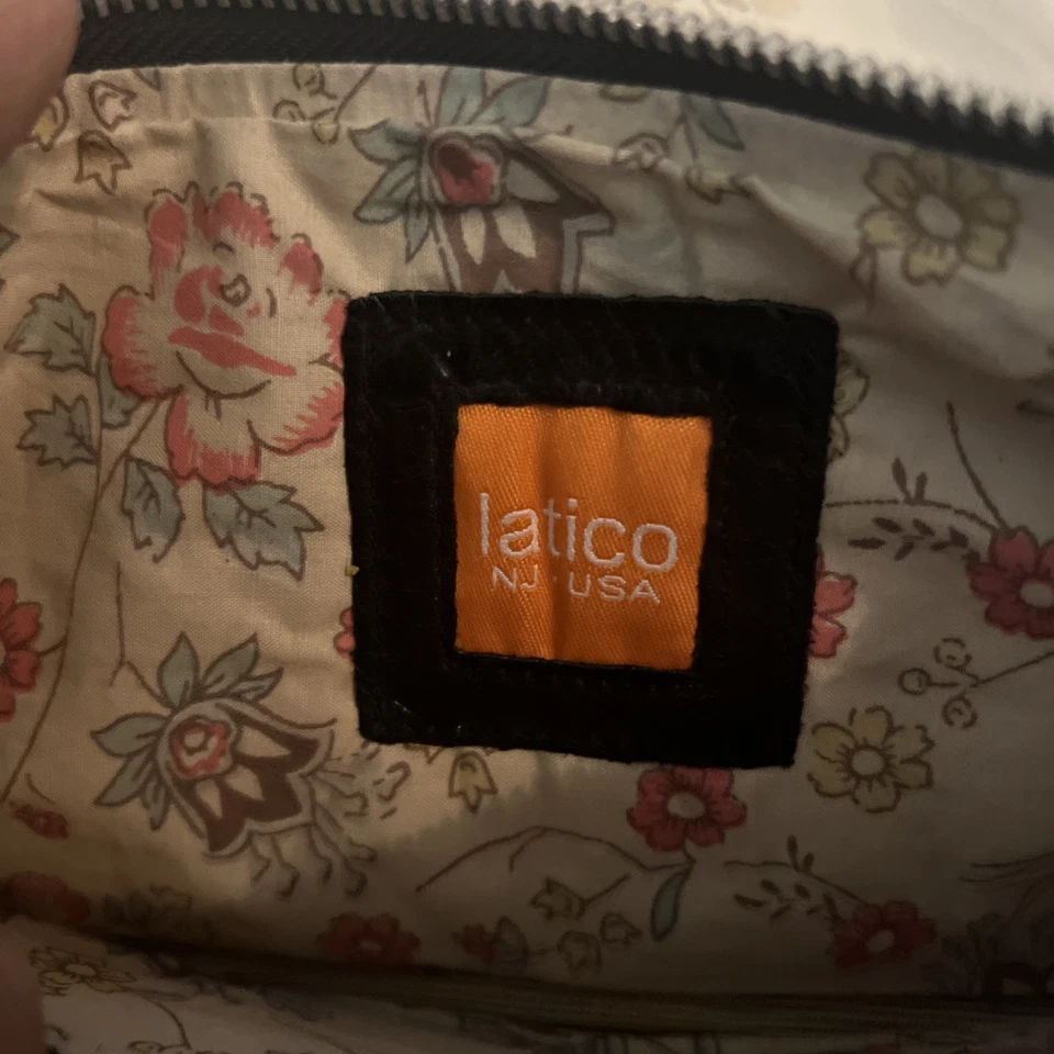 Latico NJ USA Cartera/Cartera Muñeca Pequeña Cuero Negro Foto 2 de 4