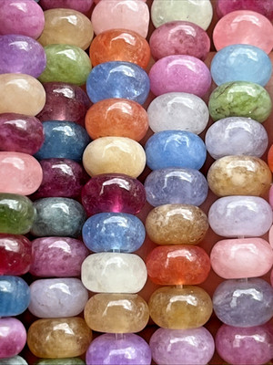 Regenbogen Jade Perlen Donut gefärbt Mit Loch 50 Stück 8 mm Edelstein Kristall
