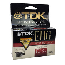 TDK E-HG TC-30 Extra High-Grade VHS-C Camcorder Tape - New
