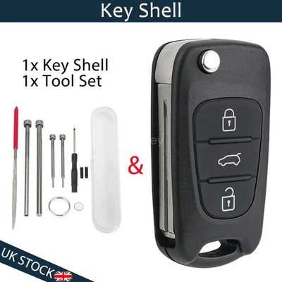 3 Button Car Key Case + Set Tool For Hyundai I20 I30 IX35 Kia Sportage Sorento