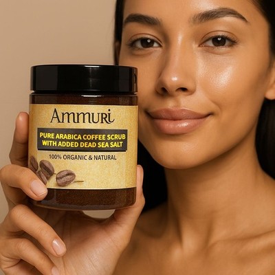 Ammuri Kaffee Peeling - Natürliches Meersalz Körperpeeling Peeling Hellt Dunkle Haut