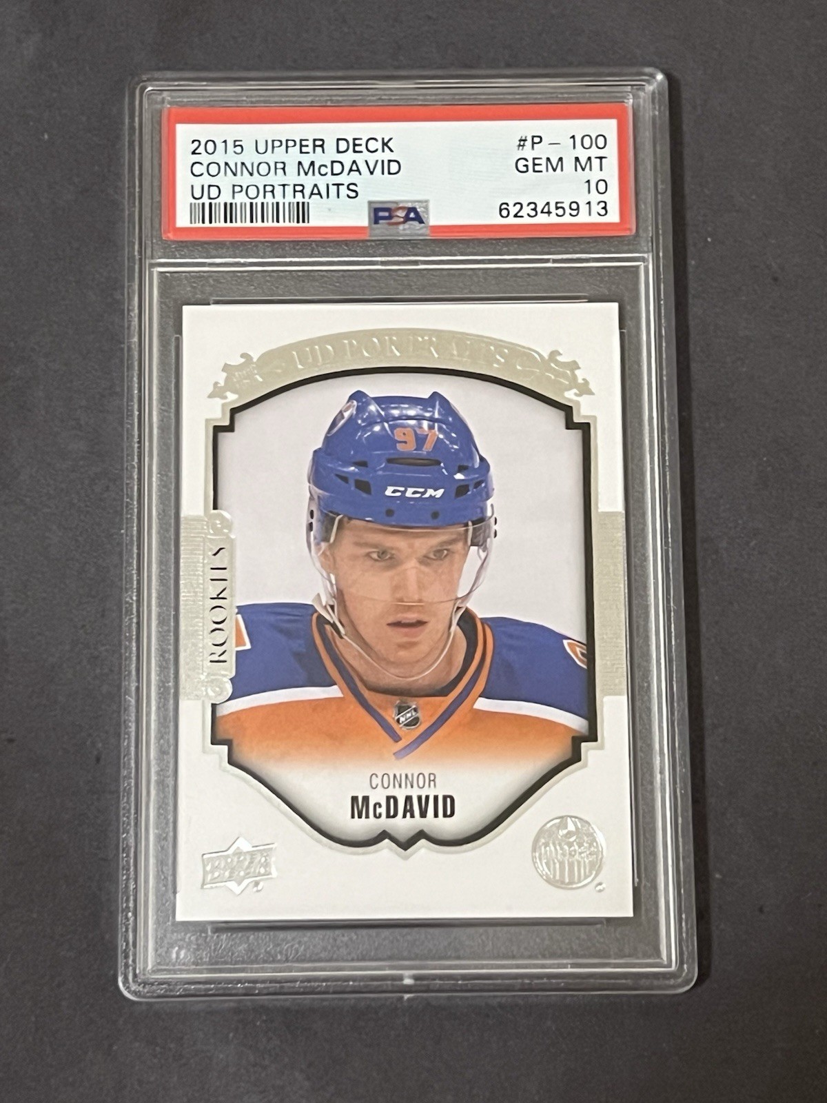 2015-16 Upper Deck UD Portraits Connor McDavid #P-100 Rookie RC PSA 10 Gem Mint
