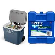 Coleman 316 Series 60QT Wheeled Cooler, 1 Count and Freez Pak Large Ice, 1 Count