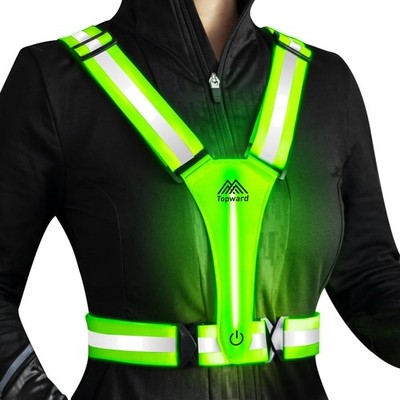 Warnweste Fahrrad Joggen reflektierend LED Warnbekleidung Sicherheit Damen He...
