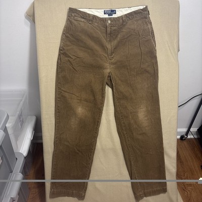 Polo Ralph Lauren Corduroy Pants Mens 36x32 Brown Philip Cords Vintage (B2002)