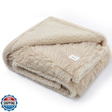 Calming Dog Blanket,Waterproof Long Faux Fur Pet Blankets for Medium Puppy Ca