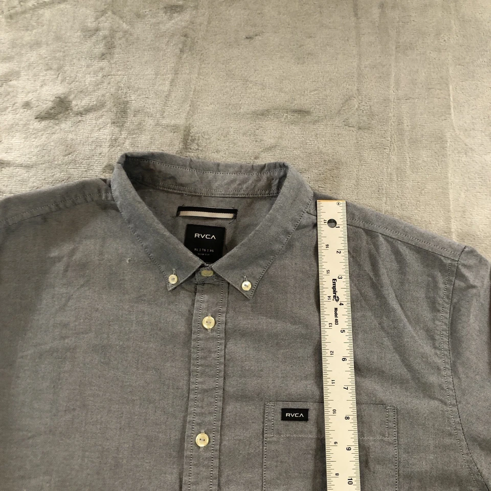 Camisa Rvca para hombre XL gris manga larga abotonada  Foto 4 de 4