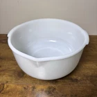 Vintage Large 9.5” Fire-King Ware Sunbeam White Milk Glass Mixing Bowl See Descr