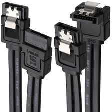 ASUS Locking SATA Cables 6Gbps Serial Hard Drive 40cm DATA Leads 2 Pack Black