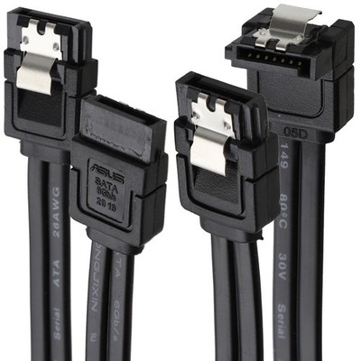 ASUS Verriegelung SATA Kabel 6Gbps Serie Festplatte 40cm Daten [2 Pack] Schwarz