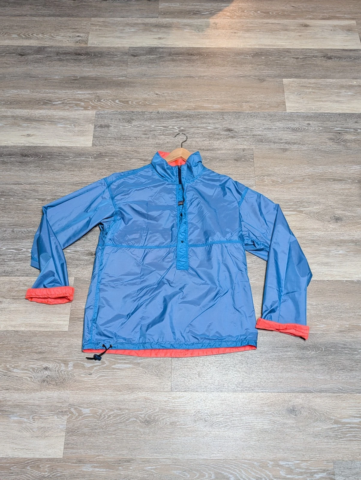 Patagonia Lightweight Ripstop Nylon Pullover Snap-T Blue Pink Gorpcore Large