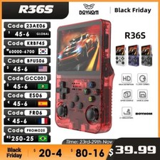 128gb R36s Retro Handheld Game Console Linux 3.5" Ips Screen Portable Player 64g