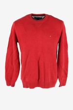 Tommy Hilfiger Jumper Vintage Crew Neck Long Sleeve 90s Red Size L - IL2987