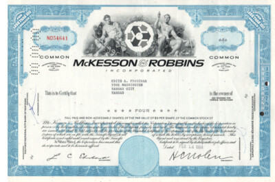 McKesson & Robbins Inc. - Original Stoc Certificate - 1964 - N054641