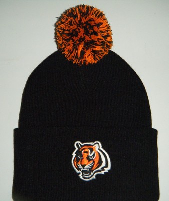 Cincinnati Bengals NFL New Authentic Beanie Toque Knit Winter Hat With Pom Black | eBay