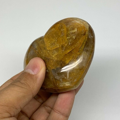 193.9g,2.5"x2.8"x1.2" Natural Orange Quartz Heart Crystal Reiki Energy,B3464 - Picture 7 of 11