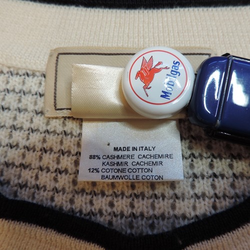 Hermes Maglione Girocollo Cashmere Cotone Vintage Texturizzato Panna Uomo Tg XL Italia - Foto 4 di 9
