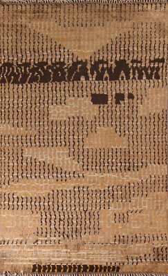 Brown Modern Moroccan Oriental Area Rug 8x13 Wool Hand-knotted Living Room Rug