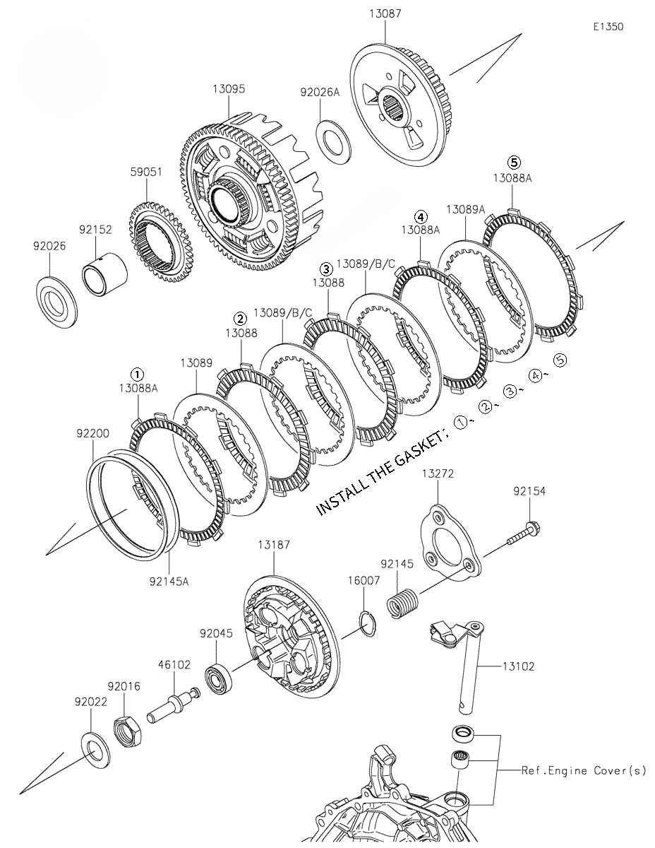 5PCS Clutch Friction Plate Gasket Kit For KAWASAKI Z400 ZX4R ZX4RR