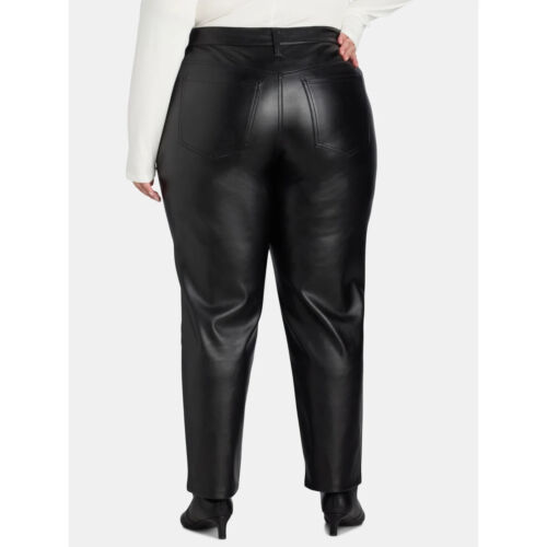Pantalones Terra & Sky para mujer talla grande 20W imitación cuero, 29” entrepierna hollín negro NUEVO - Imagen 5 de 7