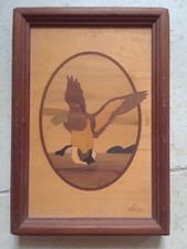 HUDSON RIVER INLAY "Flying Duck" signed Nelson apprx 9.75" x 6.75" framed