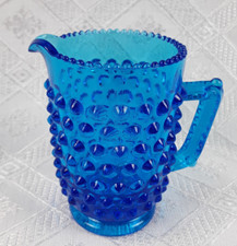 Fenton Colonial Blue Hobnail Art Glass Mini-Creamer/Pitcher, 3.5" Tall