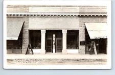 RPPC Real Photo Postcard Montana Woundup Daniels New Cafe Street Musselshell