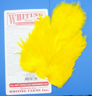 Whiting Softhackle & Chickabou White dyed YELLOW