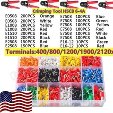 1/800/2120x Connectors Cord Wire Crimp Cable Pin End Bootlace Ferrule Terminals