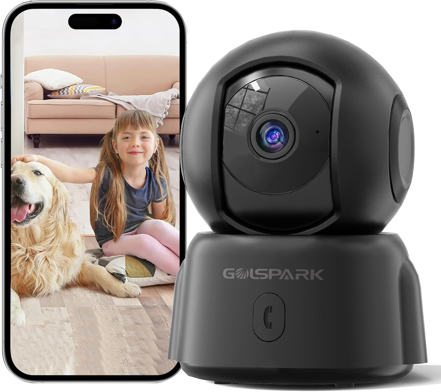 Camera for Home Security, 2K Indoor Security Camera, 2.4Ghz Wifi 360 Pet Camera-image