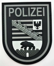 Polizei Sachsen-Anhalt Black Ops Rubber Klett Patch.