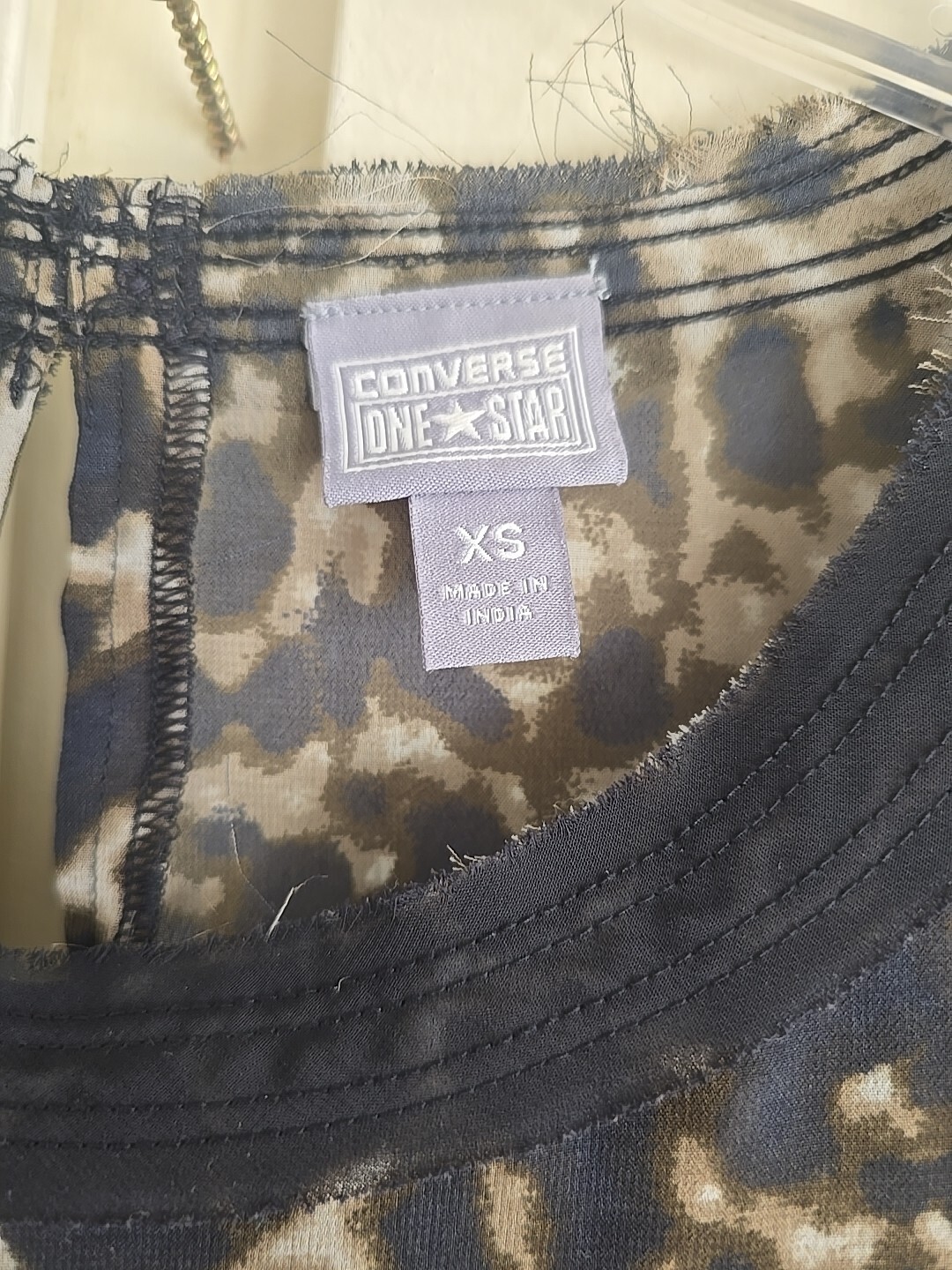Converse One Star Leopard Print Brn, Blk, Olive Y2K  Dress Sz XS, NWOT image 7
