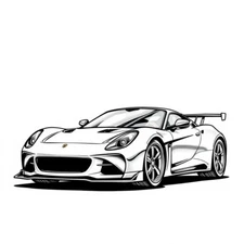 Digital picture Art Drawing  of Sports car of PNG printable file